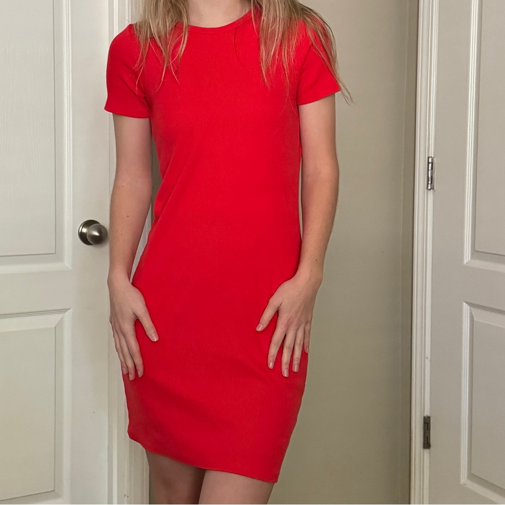 Wilfred red thick cotton dress